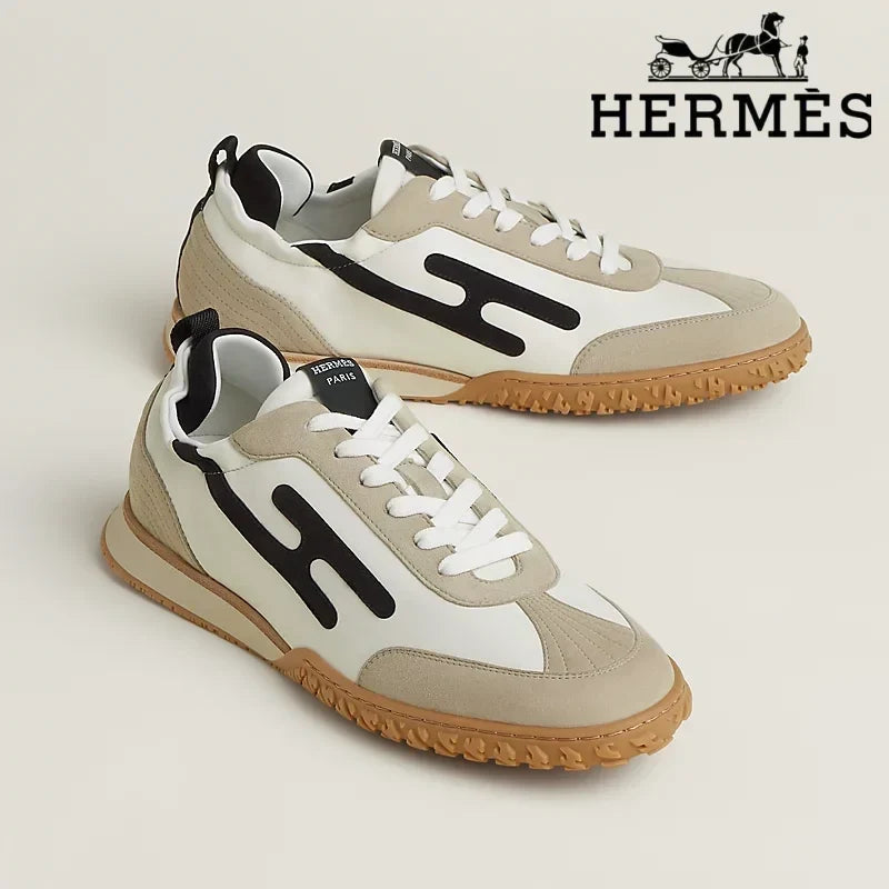 Herm¨¨s womens shoes men sneaker Trail White Beige Black Sneaker