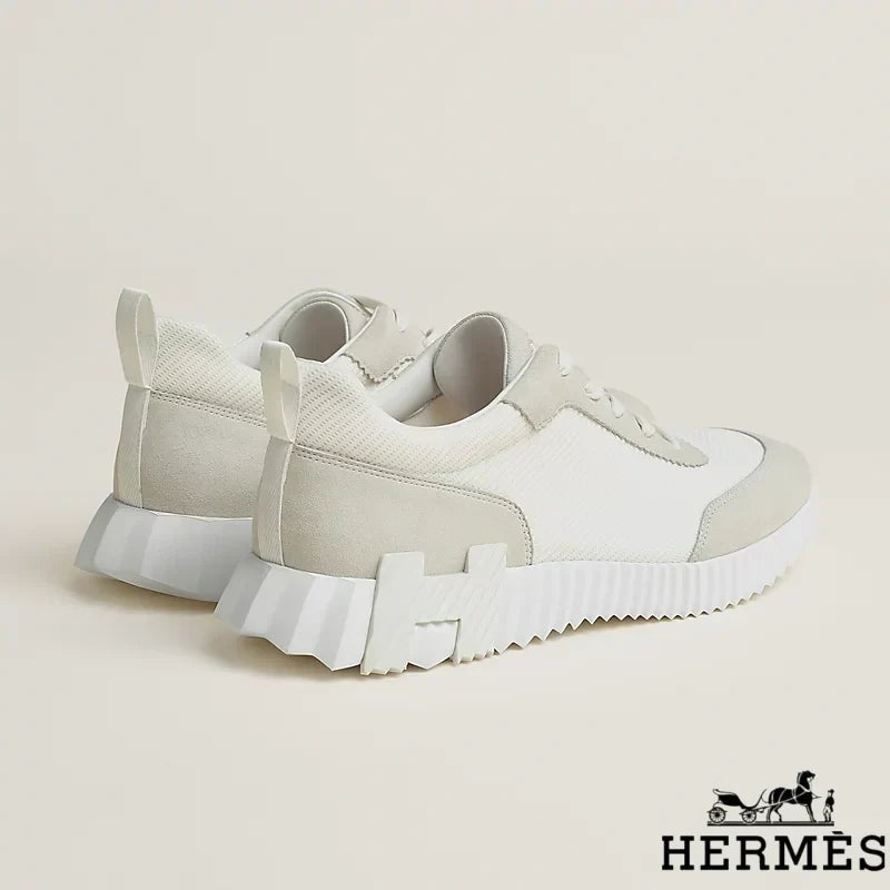Herm¨¨s Off-White Mixed Material Platform Sneakers