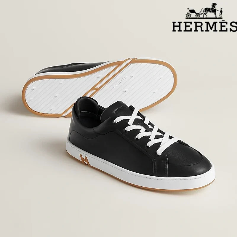Herm¨¨s Black Leather Sneakers