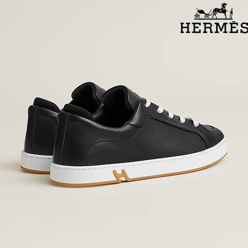 Herm¨¨s Black Leather Sneakers