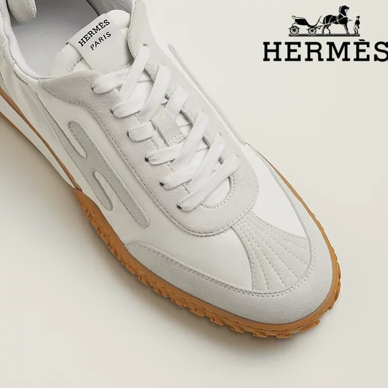 Herm¨¨s Jet Sneaker in White and Light Grey