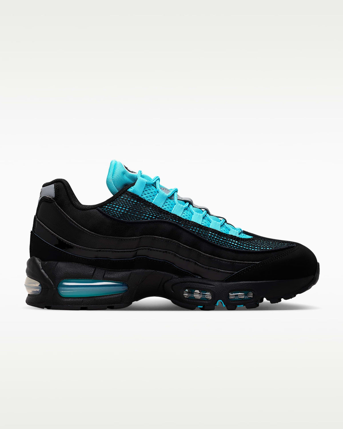 Nike Air Max 95 ¨C Black / Cyan Mesh Athletic Sneakers