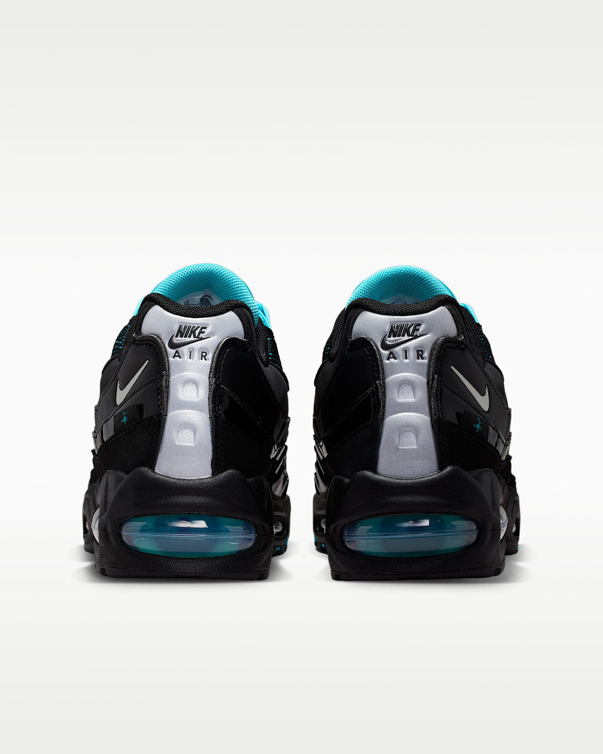 Nike Air Max 95 ¨C Black / Cyan Mesh Athletic Sneakers