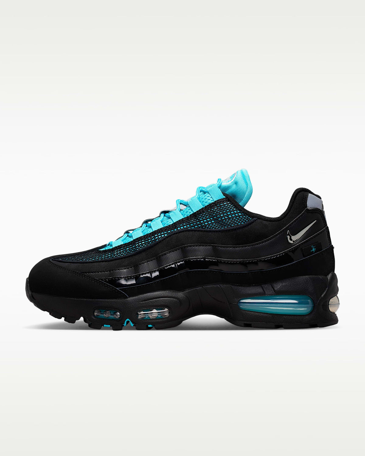 Nike Air Max 95 ¨C Black / Cyan Mesh Athletic Sneakers