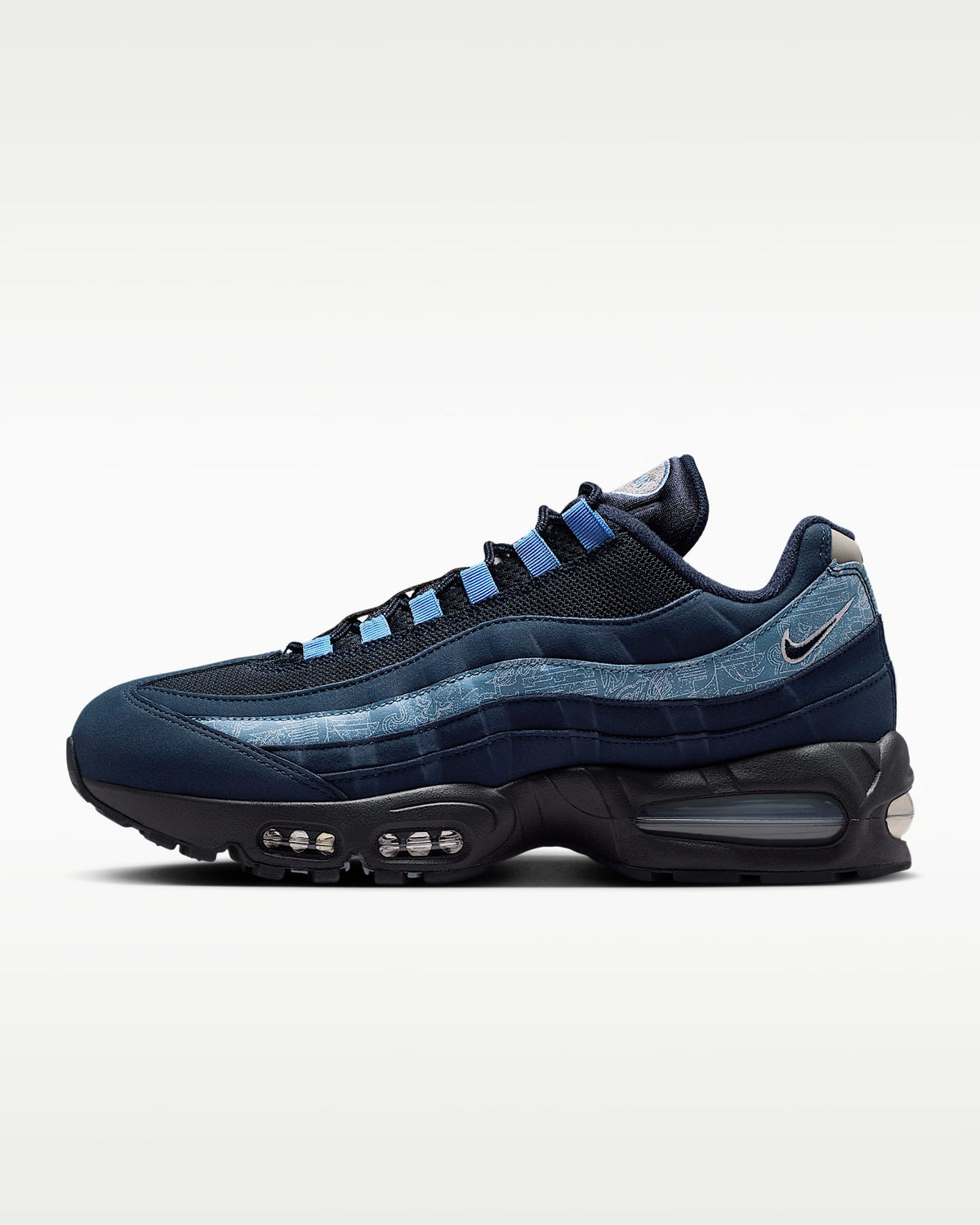Nike Air Max 95 ¨C Navy / Light Blue Mesh Athletic Sneakers