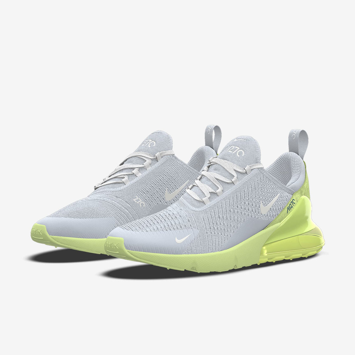 Nike Air Max 270 By You ¨C Light Grey/Lime Green Custom Sneaker
