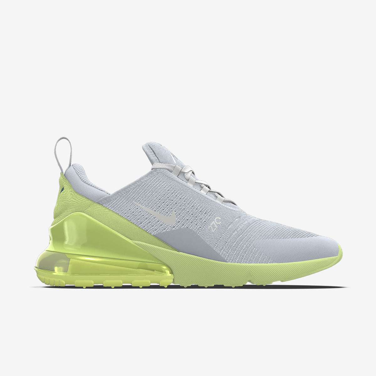 Nike Air Max 270 By You ¨C Light Grey/Lime Green Custom Sneaker
