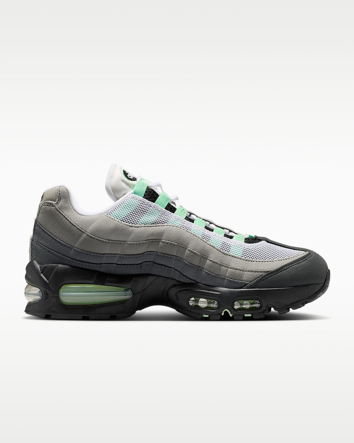 Nike Air Max 95 ¨C Grey / Mint Green Mesh Athletic Sneakers