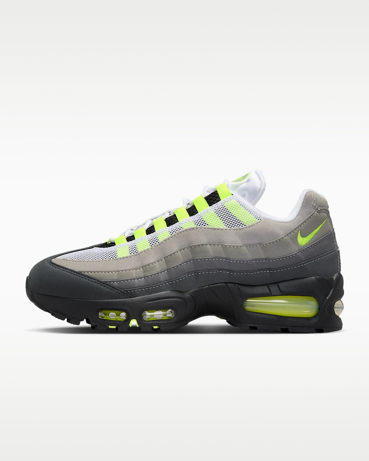 Nike Air Max 95 ¨C Grey / Volt Mesh Athletic Sneakers (Women¡¯s)