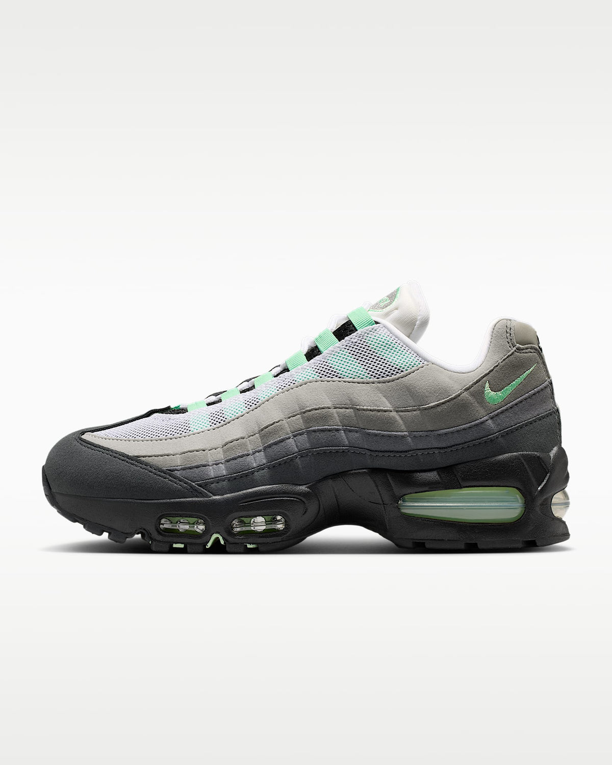 Nike Air Max 95 ¨C Grey / Mint Green Mesh Athletic Sneakers