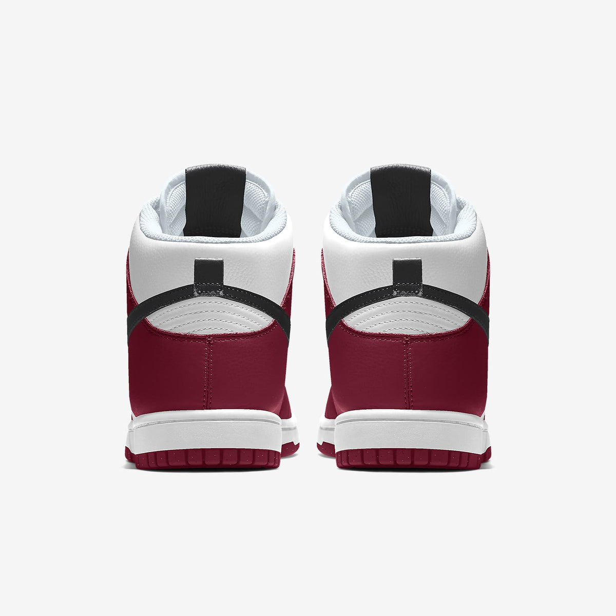 Nike Dunk High White Burgundy Red Black Swoosh Sneakers