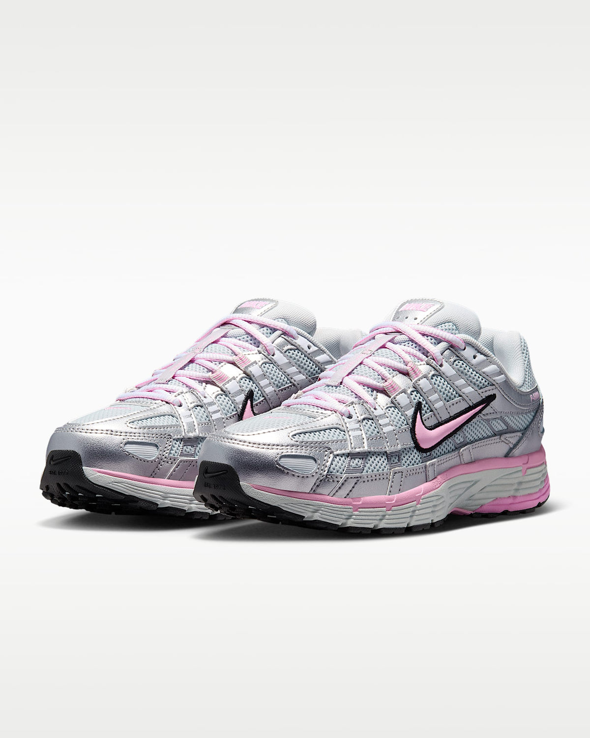 Nike P-6000 ¨C Metallic Silver / Pink Mesh Athletic Sneakers