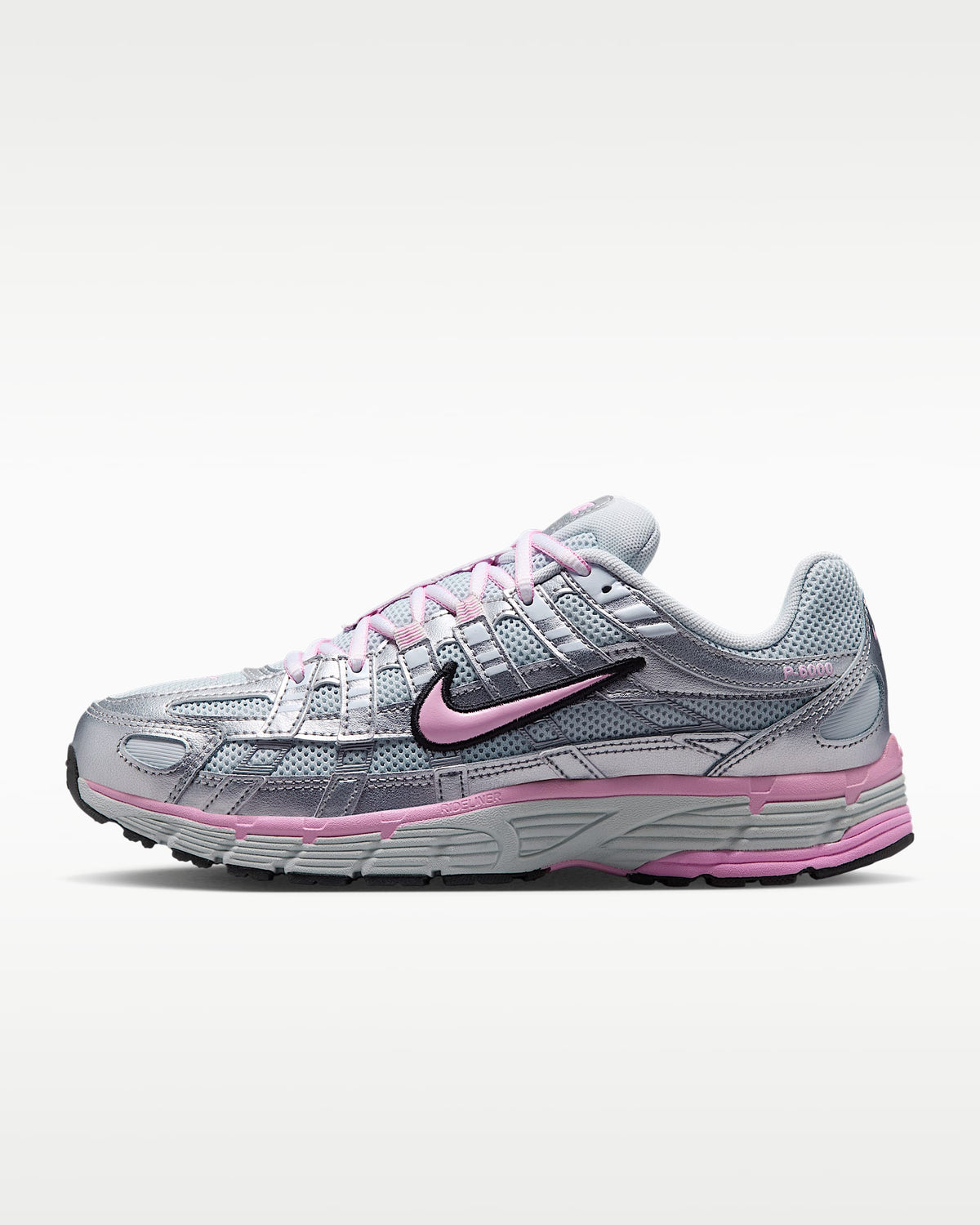 Nike P-6000 ¨C Metallic Silver / Pink Mesh Athletic Sneakers