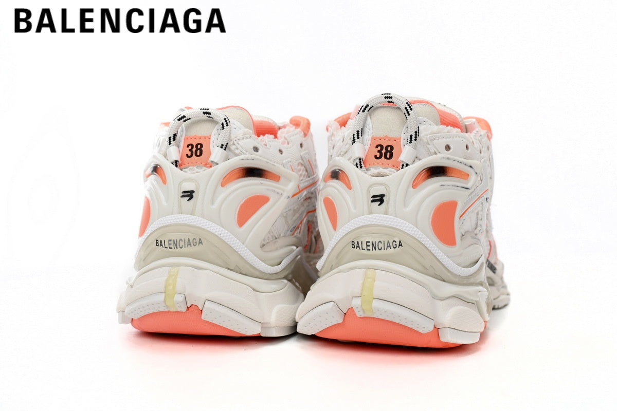 Balenciaga Runner men's shoes  women sneakers ¡ª White / Orange