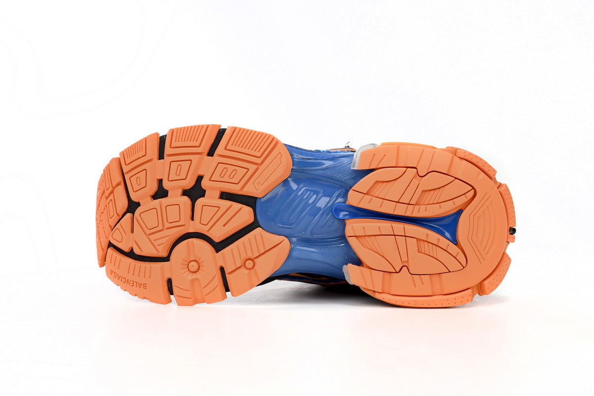 Balenciaga men's shoes Track Runner Sneaker ¨C Distressed Low-Top balenciaga runners Deep Blue-Orange