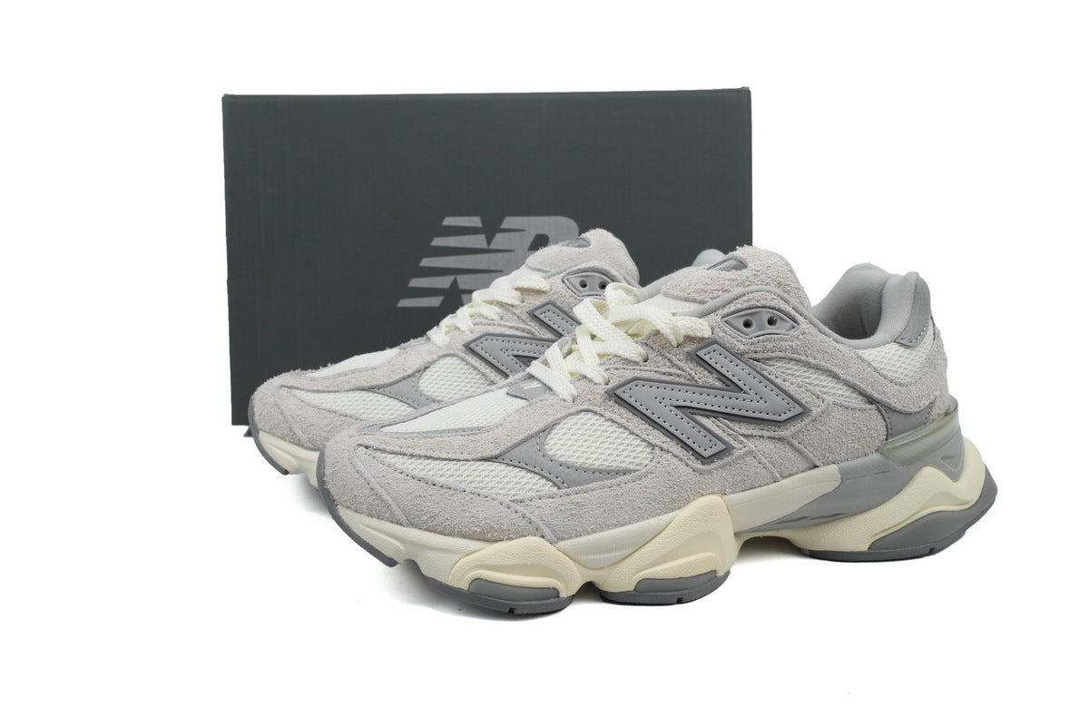 New Balance 9060 Women's & Men's Light Grey Cream Chunky Retro Sneakers