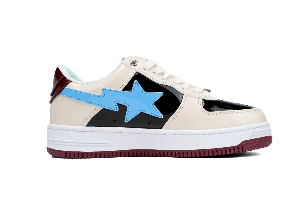 A BATHING APE BAPE STA Cream & Black Blue-Star Sneakers | Women's & Men's Skate-Inspired Shoes