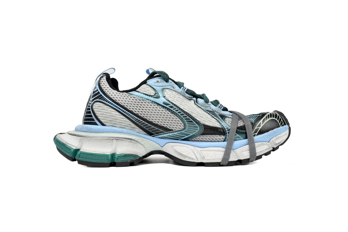 Balenciaga 3XL men's shoes Track Sneaker ¨C Low-Top Chunky Sole balenciaga runners Grey-blue