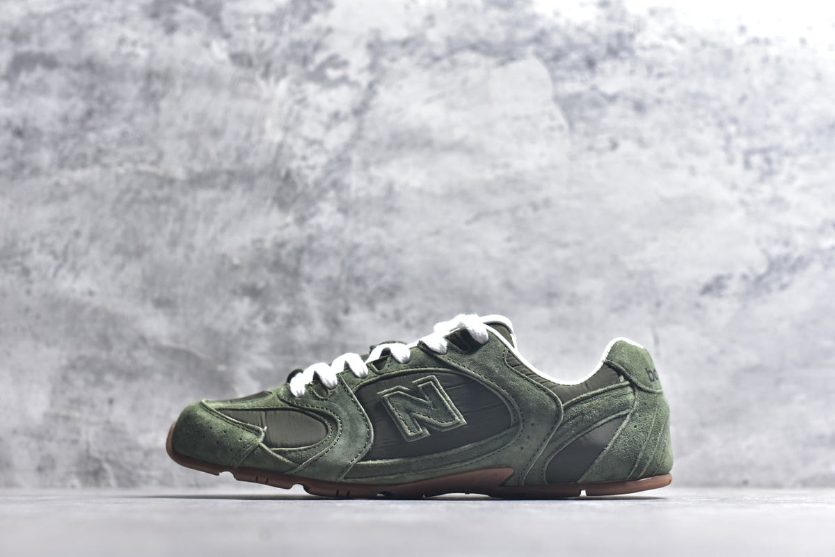New Balance Women's & Men's Olive Green Low-Profile Retro Sneakers