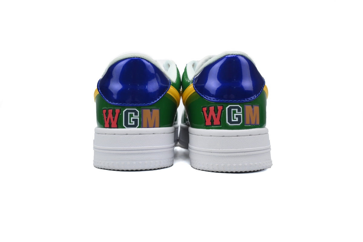 A BATHING APE BAPE STA Glossy Green, Yellow & Blue Shark Sneakers | Women's & Men's Skate-Inspired Shoes