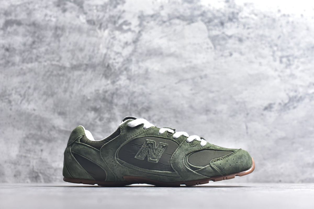 New Balance Women's & Men's Olive Green Low-Profile Retro Sneakers