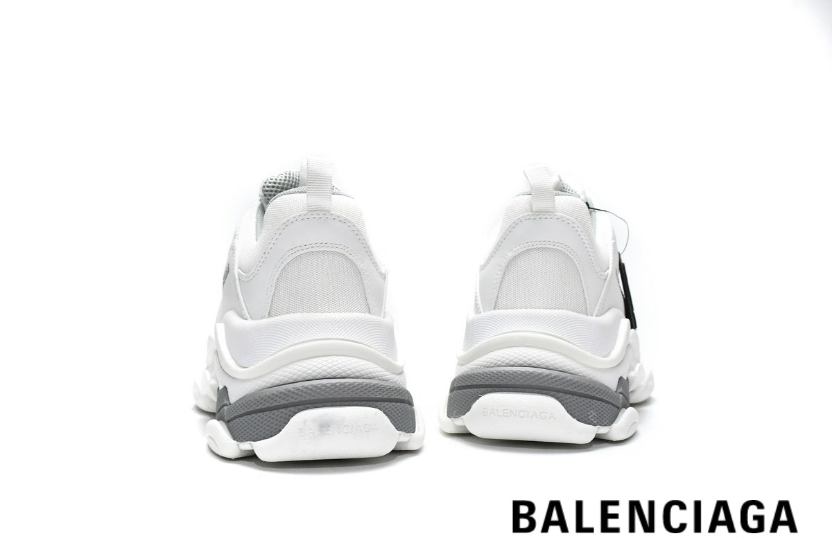 Balenciaga Triple S men's shoes  women sneakers ¨C White & Grey